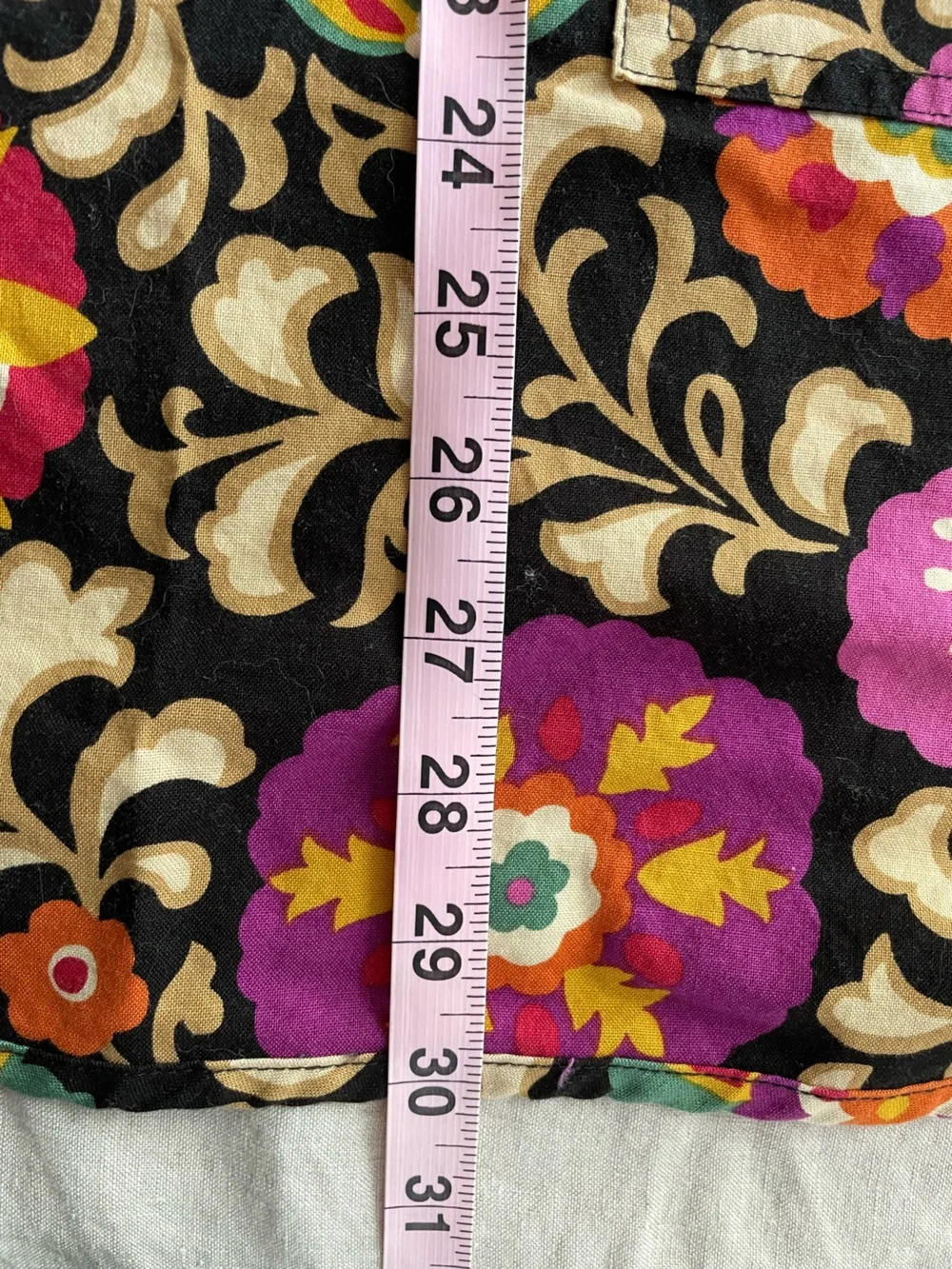 Vera Bradley Boho Floral Black Cotton Kitchen Bib Apron with Pockets Whimsical